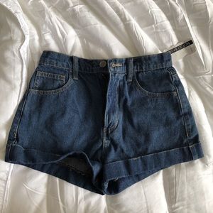 High rise denim shorts